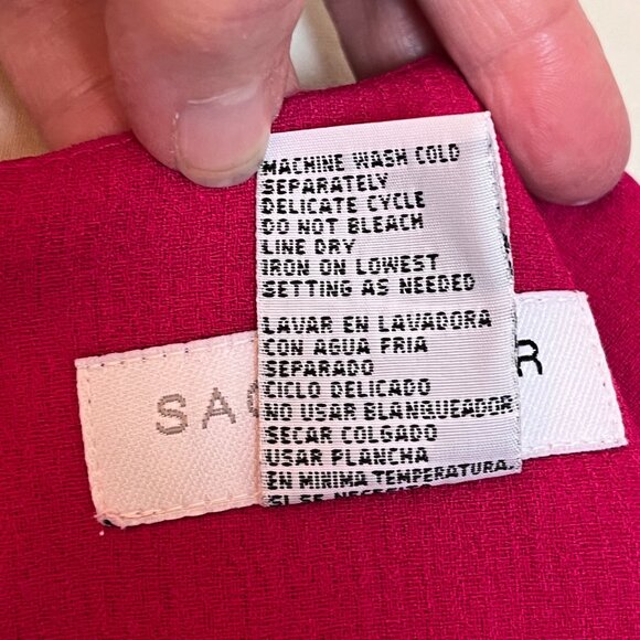 Sag Harbor Womens Hot Pink Fuschia 2 Piece Dress Suit Jacket Size 8 Embroidered - Picture 7 of 10